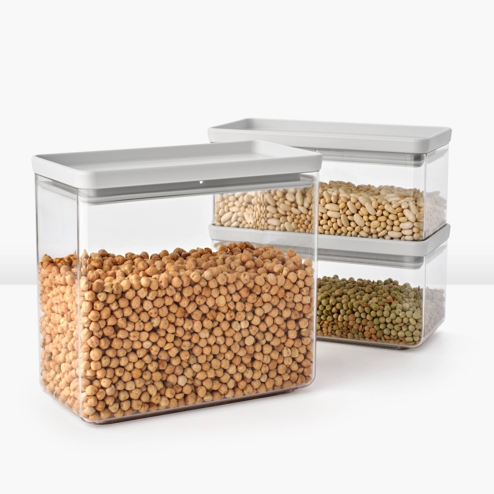 Brabantia Set of 2 Tasty+ stackable jars (1.5 liters & 3.5 litres)