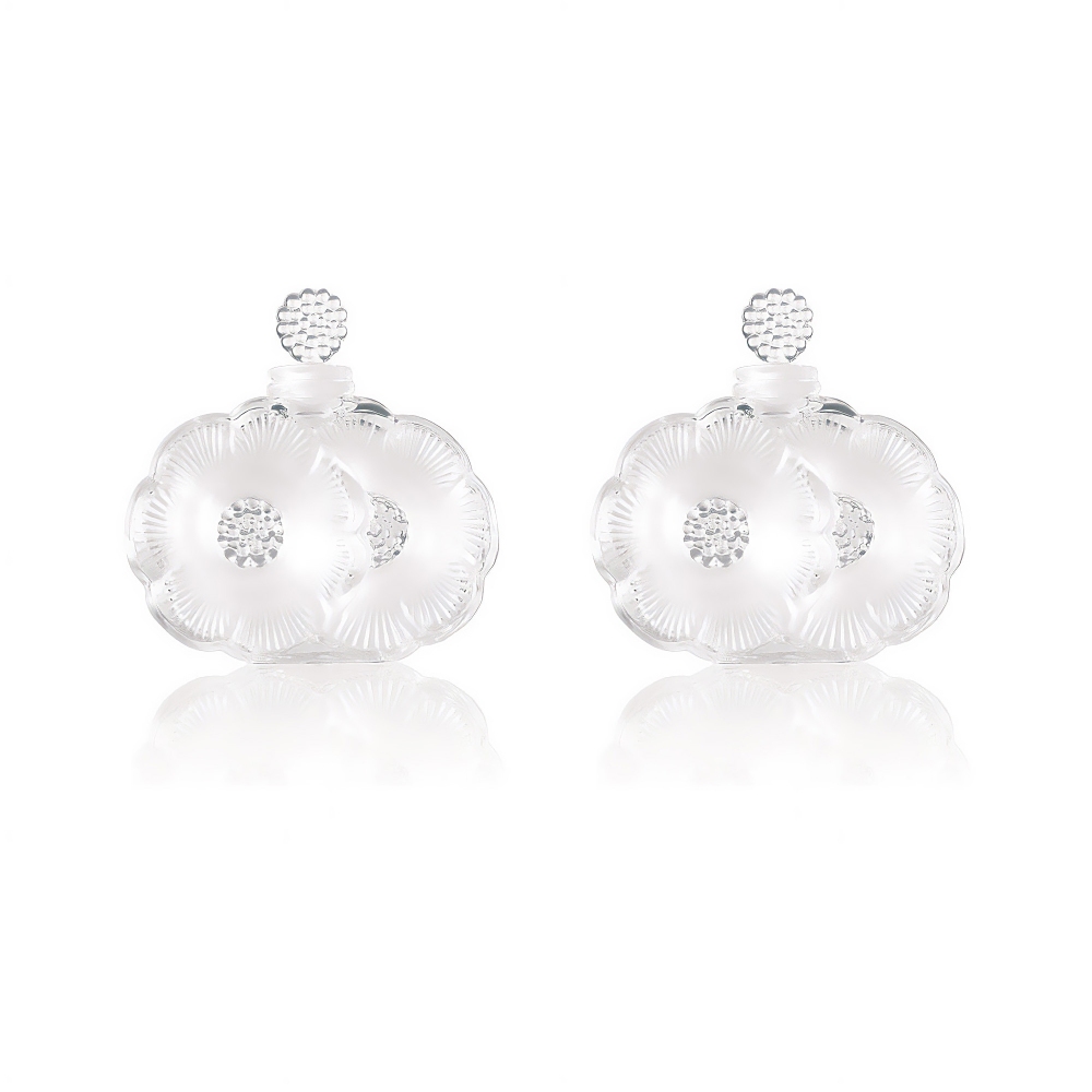 Lalique 2 Fleurs perfume bottles