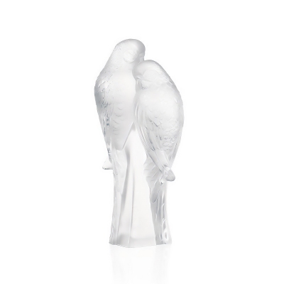 Lalique Couple of Parakeets sculpture