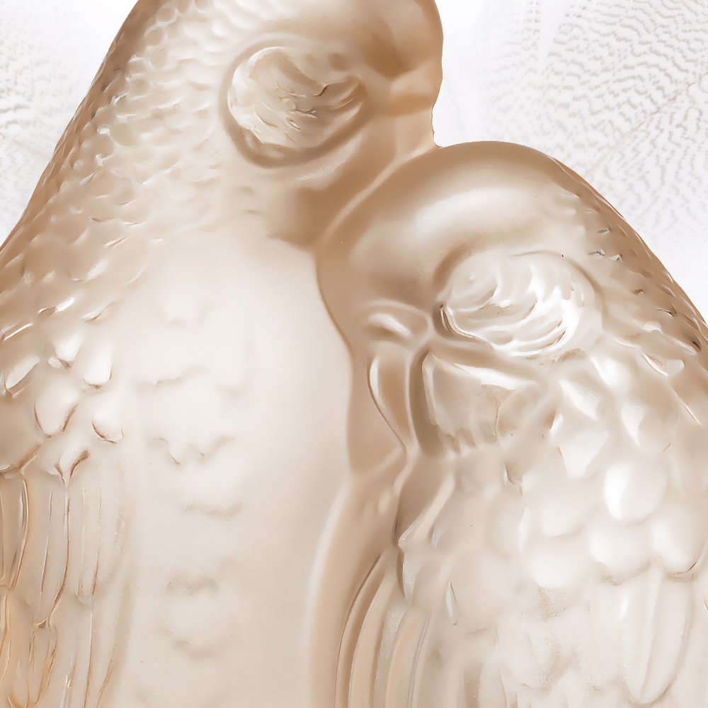 Lalique Scultura coppia Parrocchetti