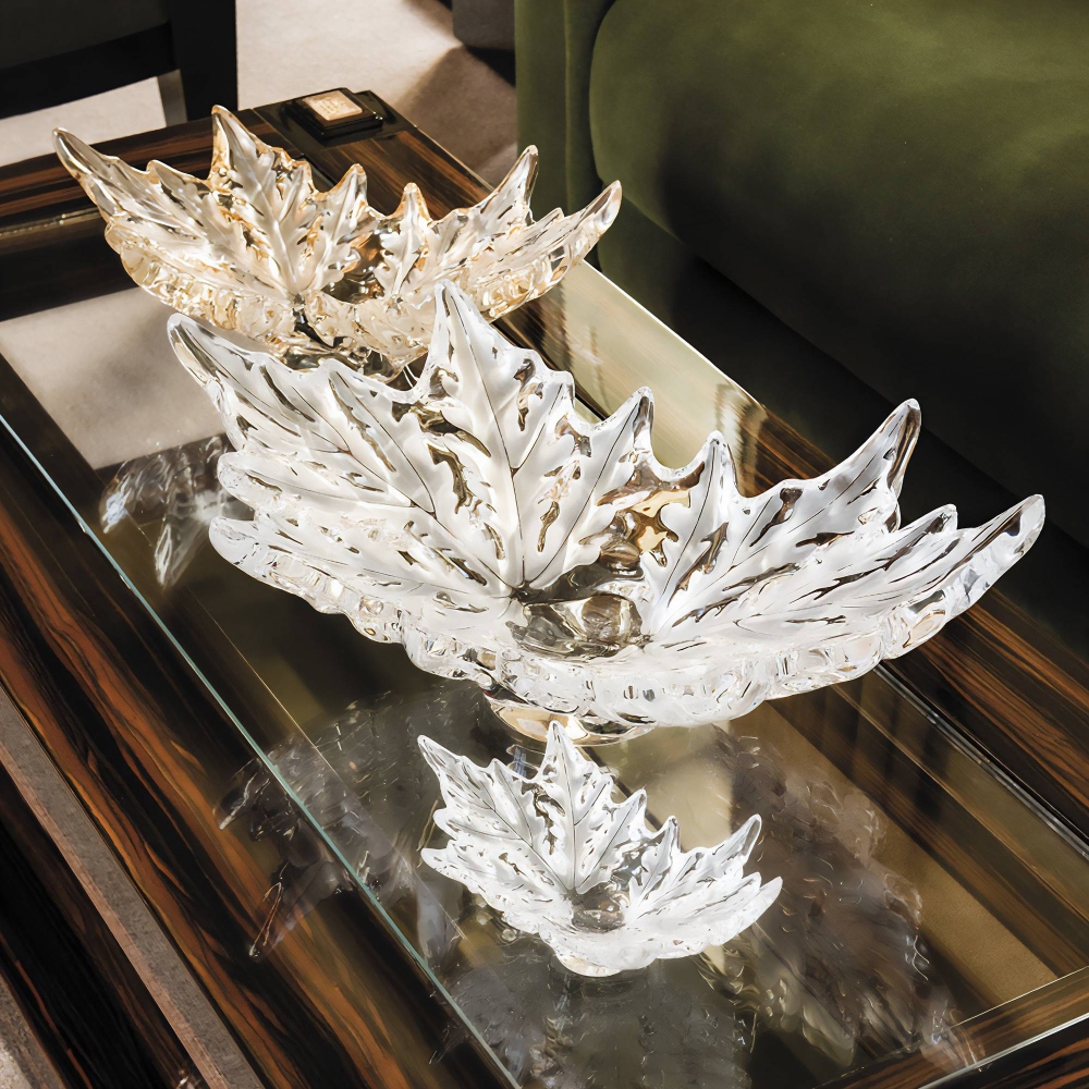 Lalique Coppa in cristallo grande Champs Élysées Cristallo dorato lucido