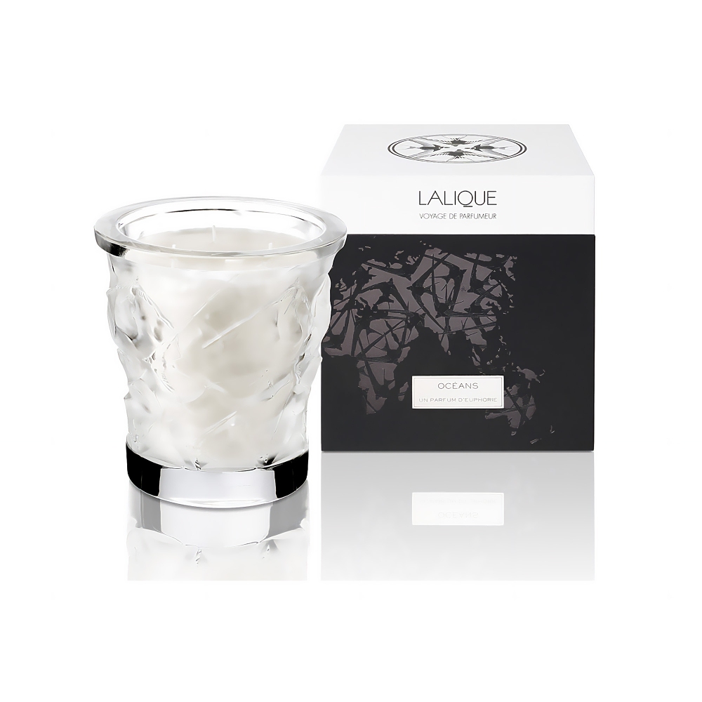 Lalique Oceans Scented candle in crystal vase