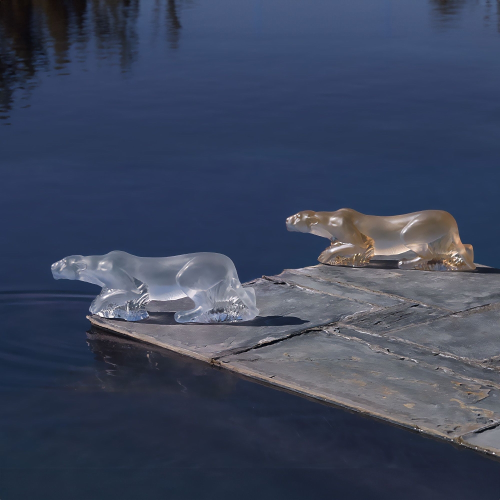 Lalique Timbavati Lioness sculpture in clear crystal