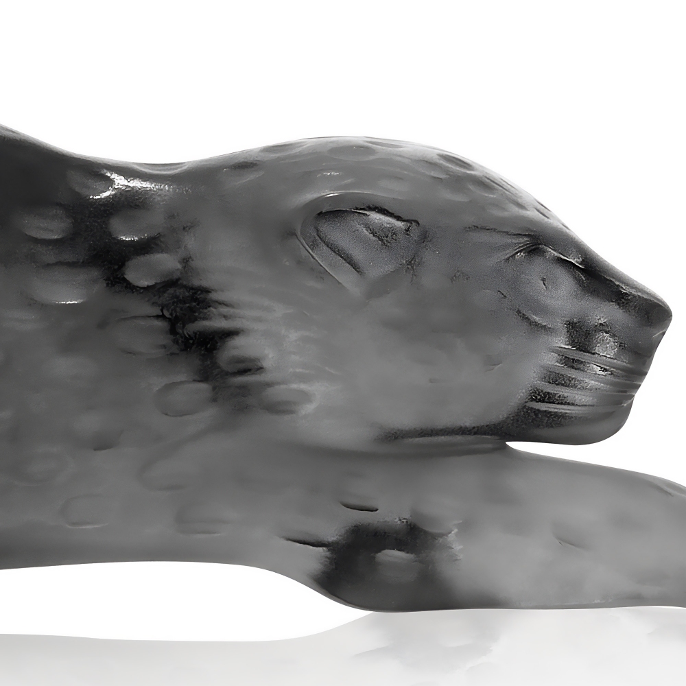 Lalique Panthère Zeila small sculpture in grey crystal