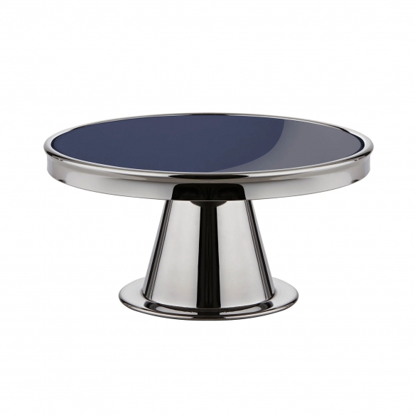 Serafino Zani Cake stand with blue glass plate