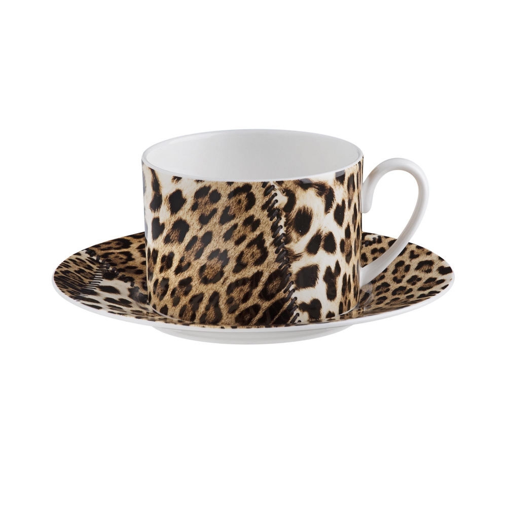 Roberto Cavalli Africa set of 2 tea cups with saucer
