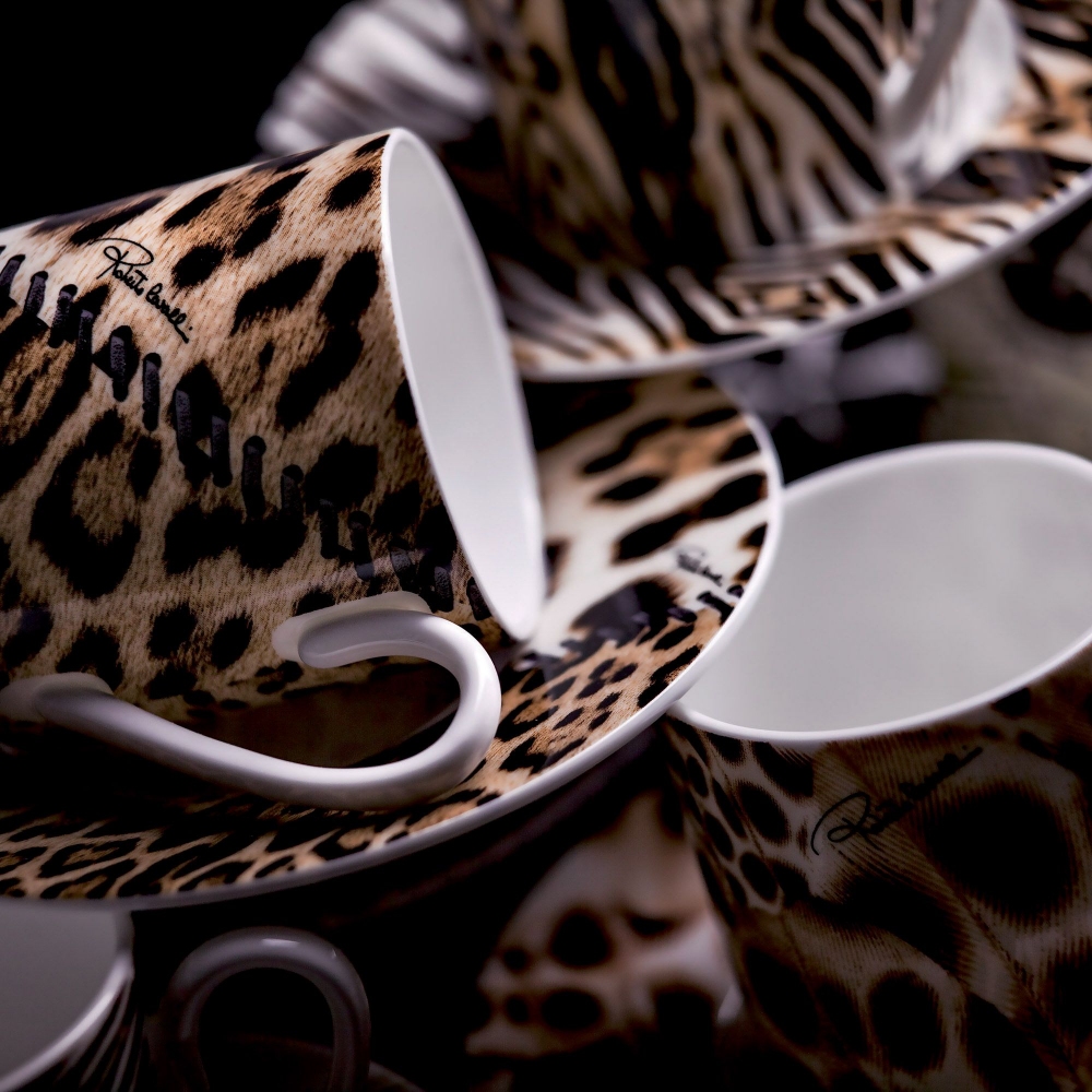 Roberto Cavalli Africa set of 2 tea cups with saucer