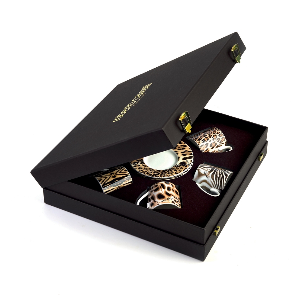 Roberto Cavalli Africa set of 2 tea cups with saucer
