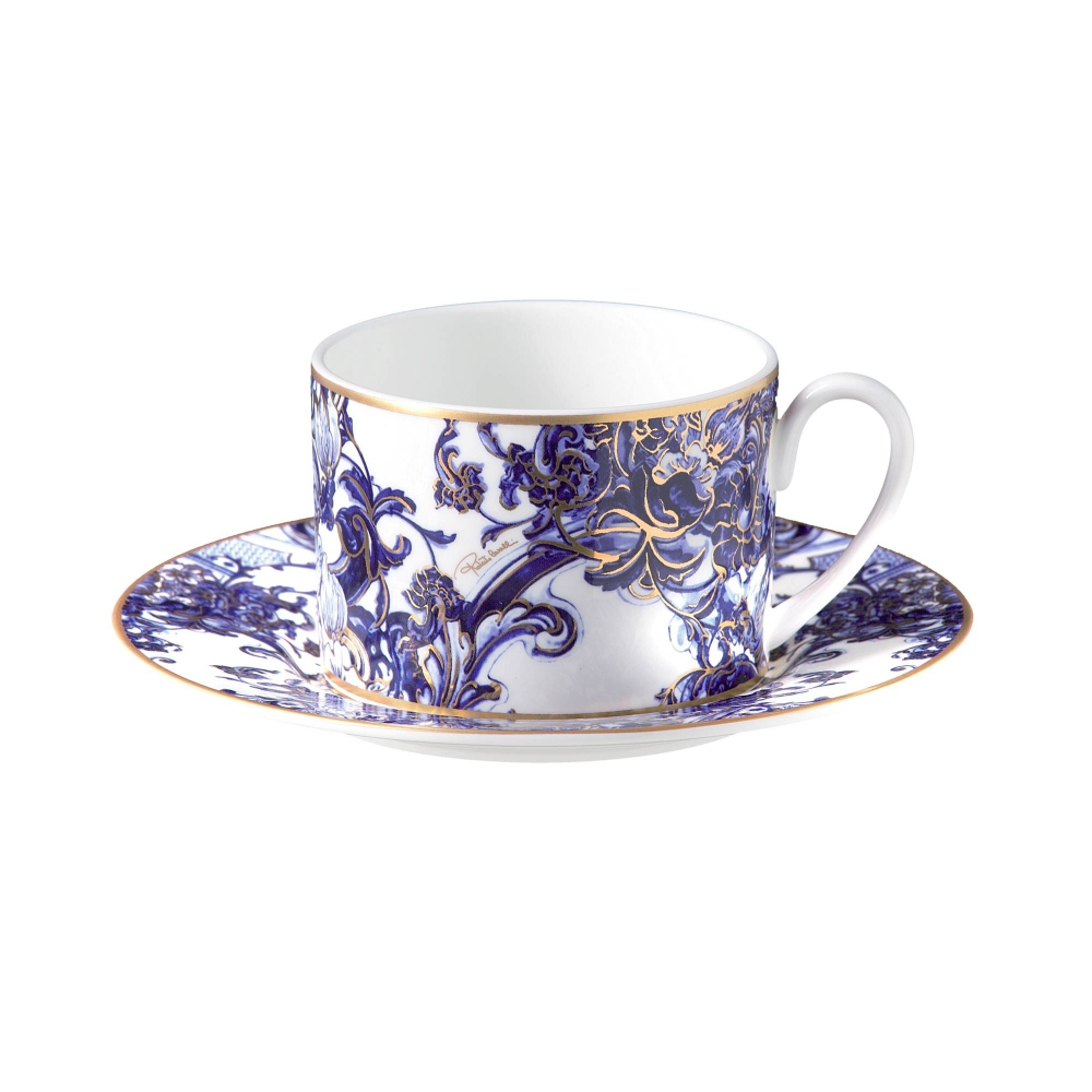 Roberto Cavalli Azulejos Set of 2 tea cups and saucers 20 cl - Luxury box