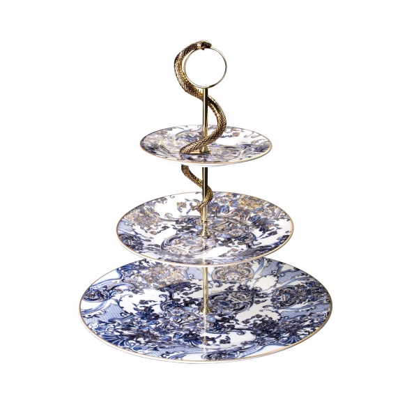 Roberto Cavalli Azulejos three-level riser with python