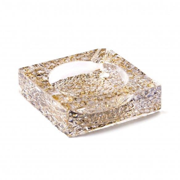 Roberto Cavalli Crocodile Gold Notched Ashtray