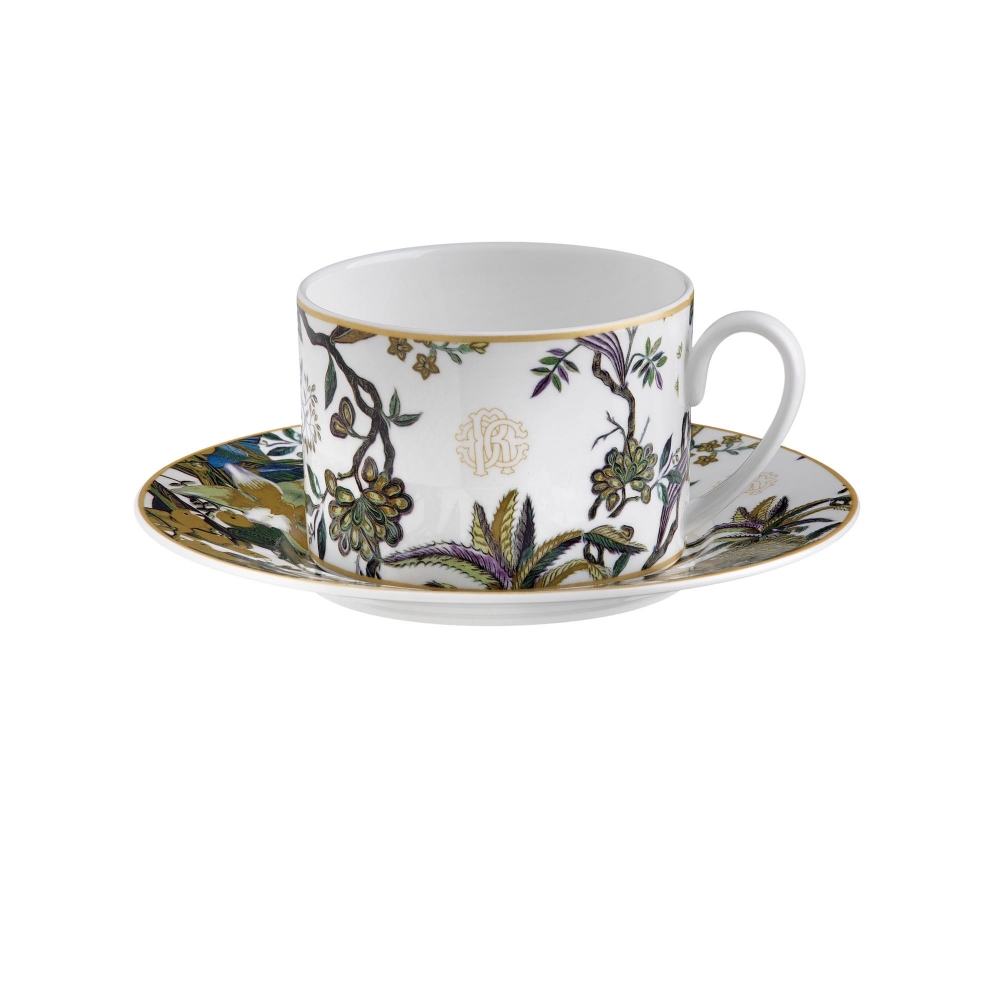 Roberto Cavalli Flowers Set of 2 tea cups with saucer - Luxury box