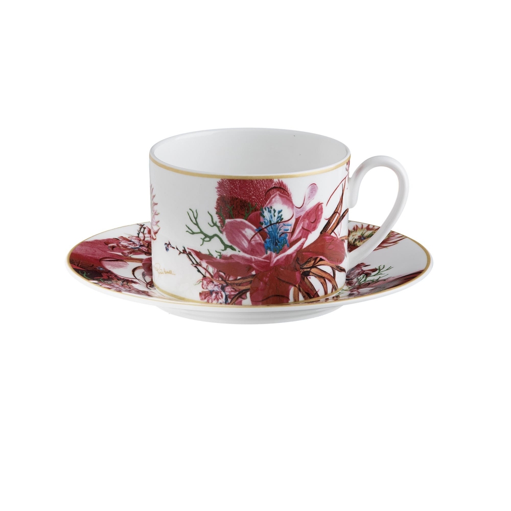 Roberto Cavalli Flowers Set of 2 tea cups with saucer - Luxury box