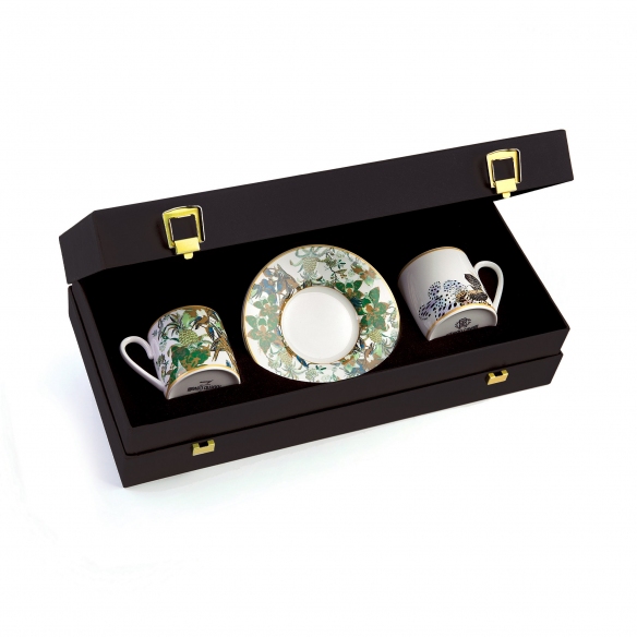 Roberto Cavalli Flowers Set of 2 coffee cups with saucer 10 cl - Model F-B