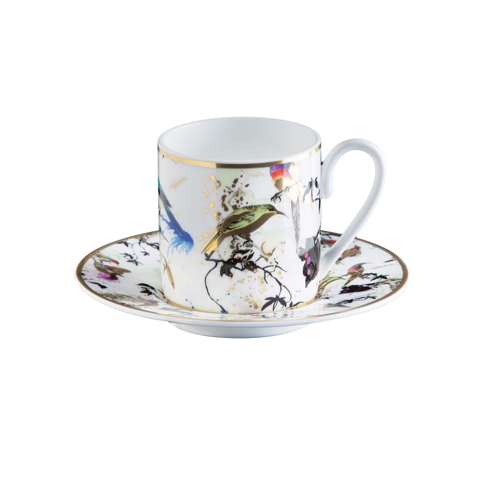 Roberto Cavalli Garden's Birds Set of 6 coffee cups with saucers 10 cl