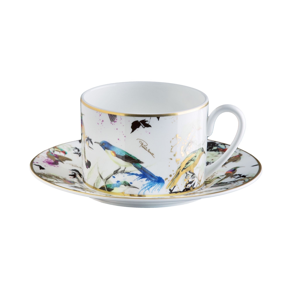 Roberto Cavalli Garden's Birds Set of 6 tea cups with saucers 20 cl