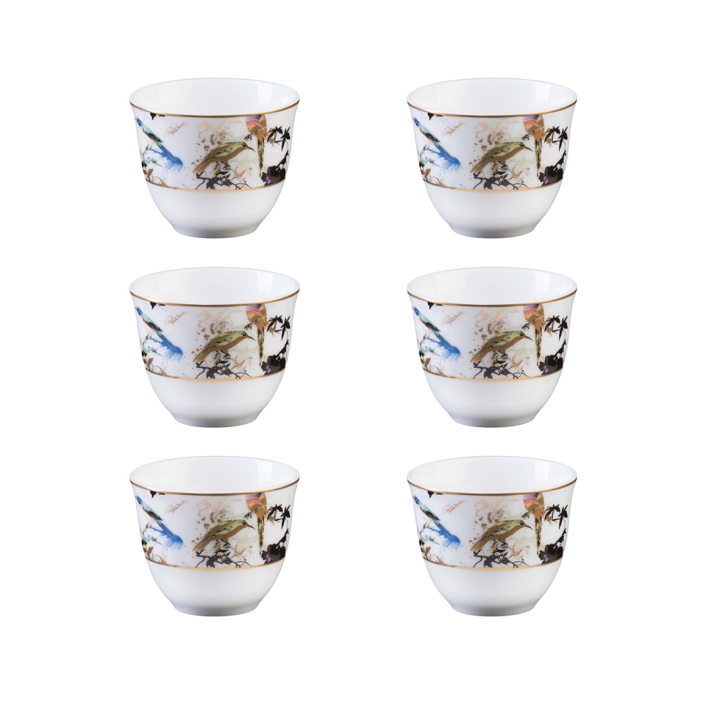 Roberto Cavalli  6 tazze arabe Garden's Birds - Luxury box