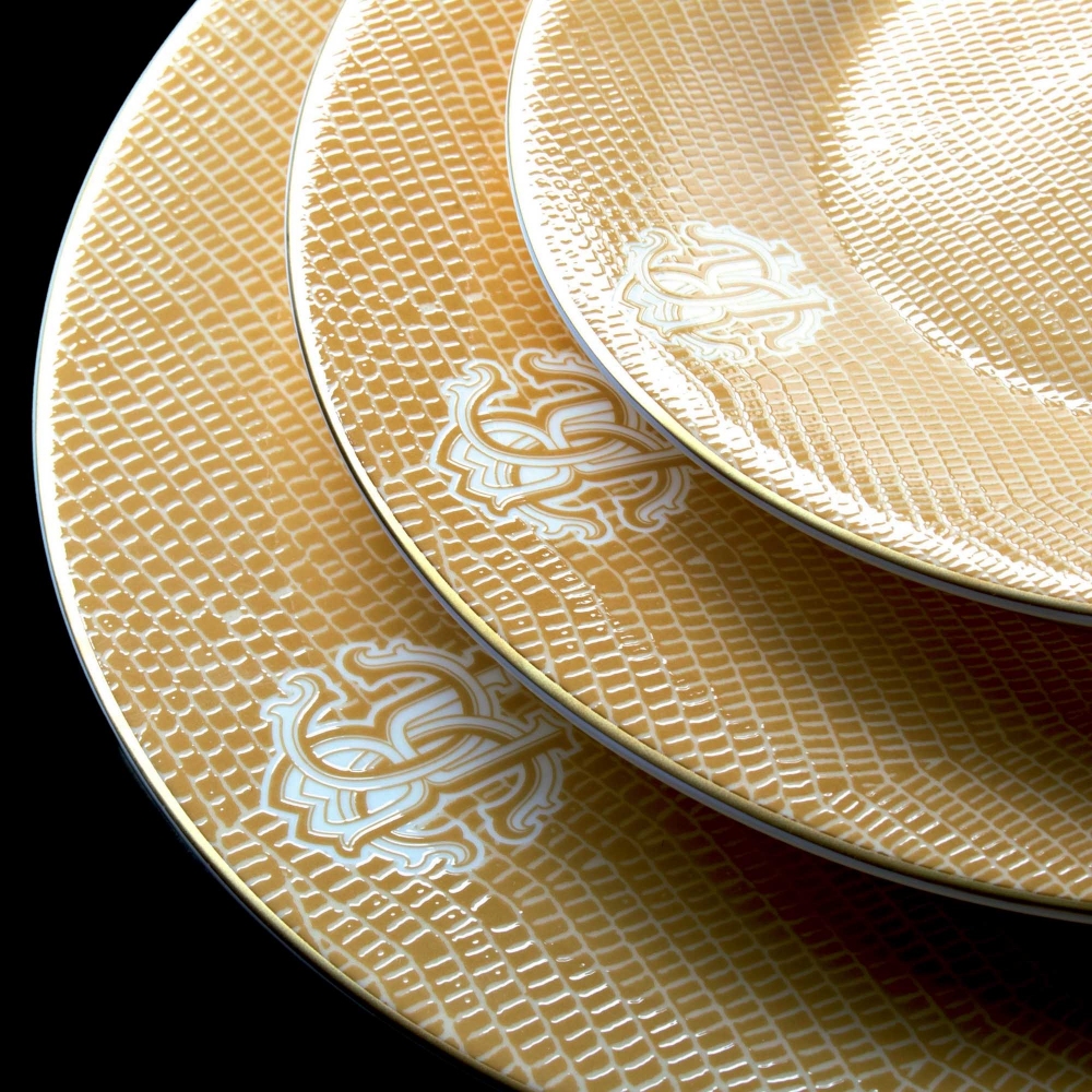 Roberto Cavalli Lizzard Gold Set of 6 soup plates diam. 22 cm
