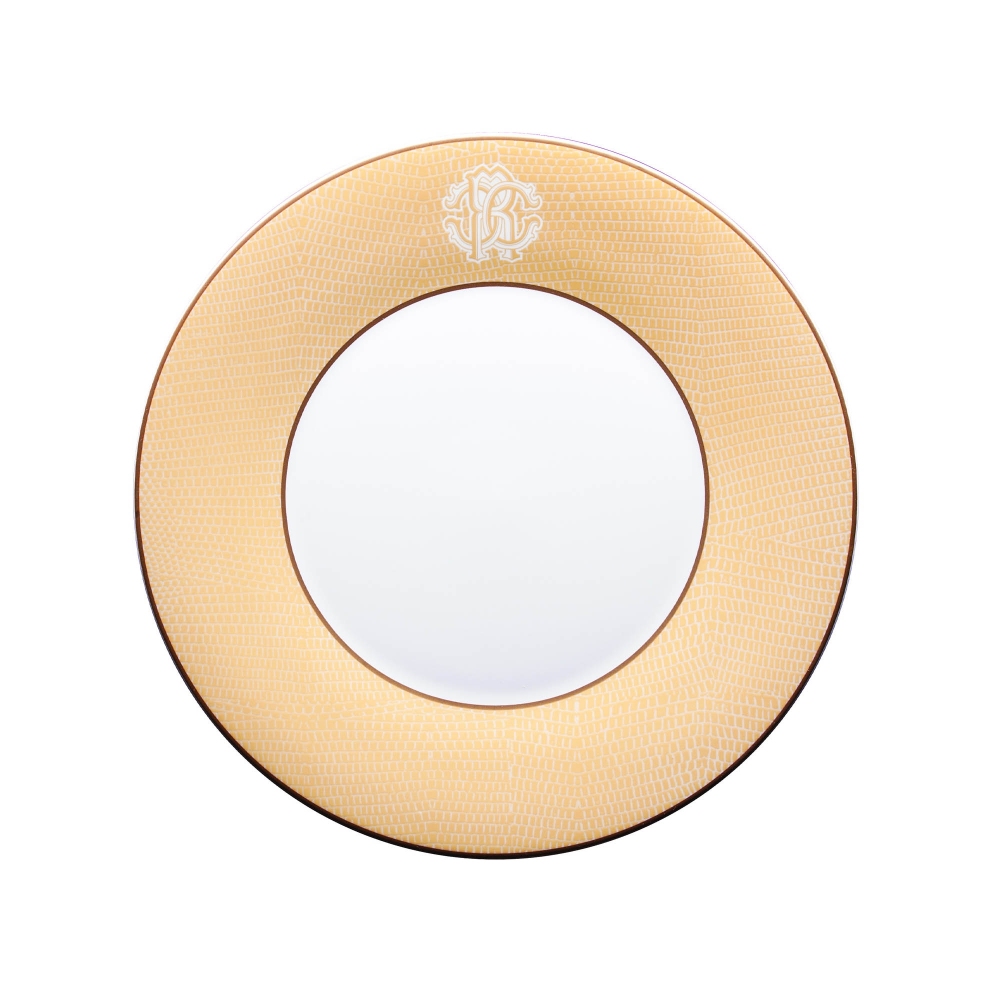 Roberto Cavalli Lizzard Gold Set of 6 flat plates diam. 27,5 cm