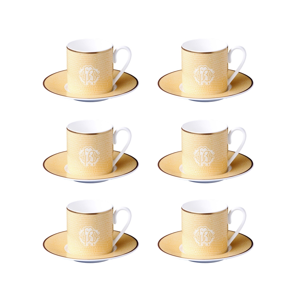 Roberto Cavalli Lizzard Gold Set of 6...