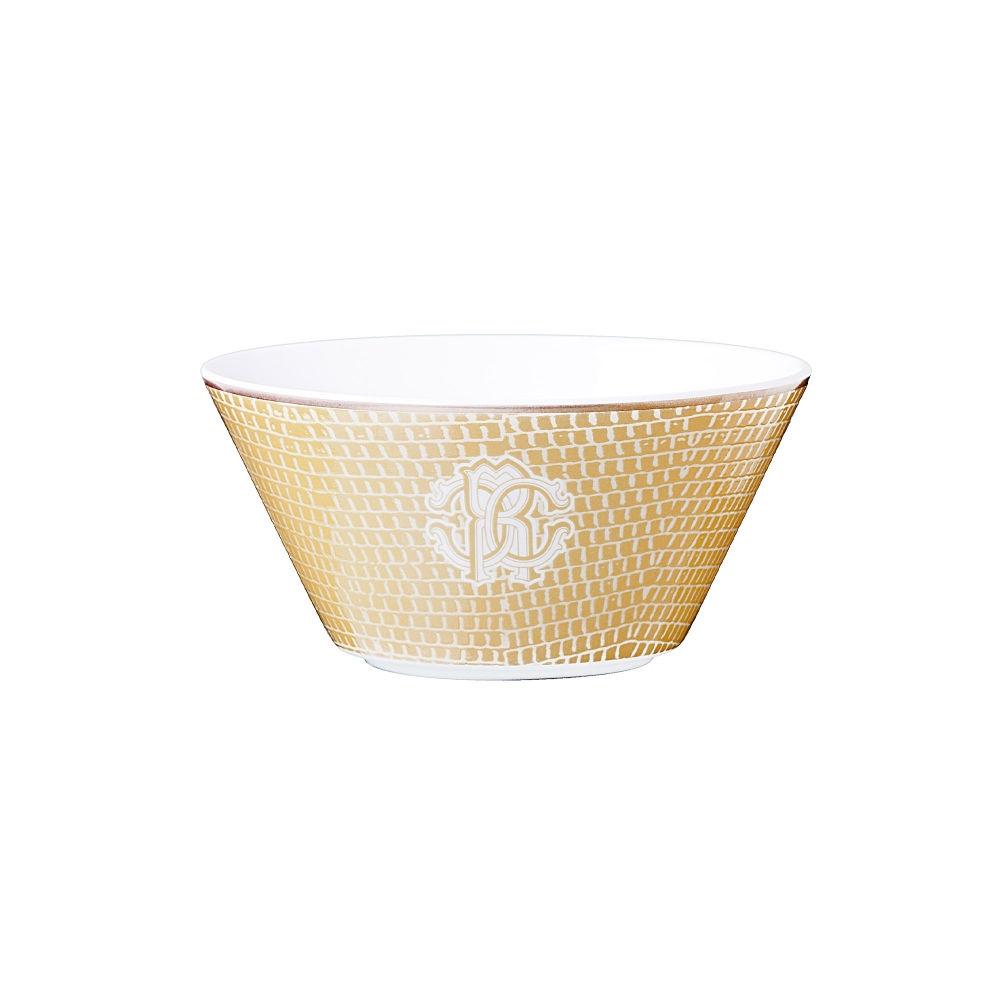 Roberto Cavalli Lizzard Gold set of 6 fruit salad bowls