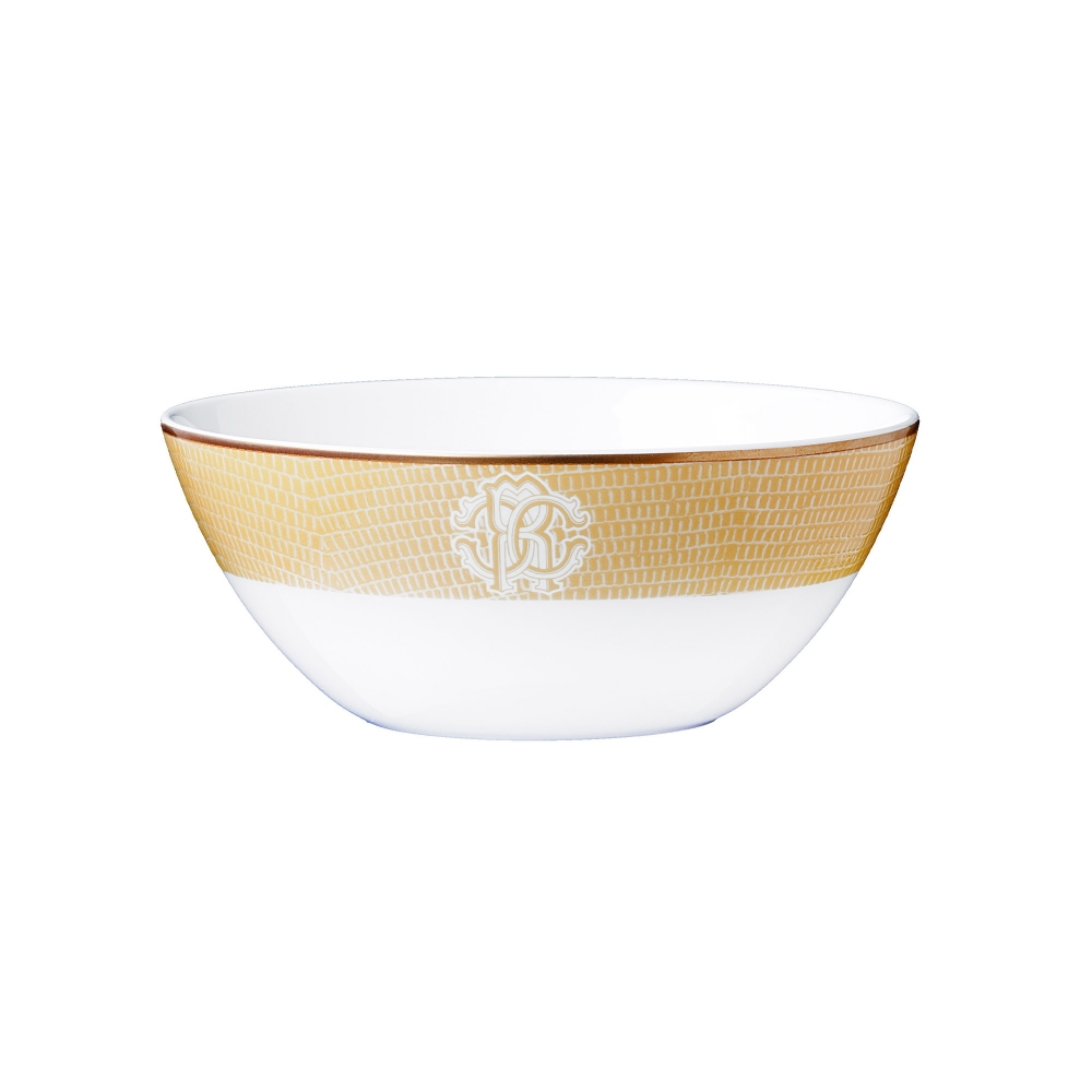 Roberto Cavalli Lizzard Gold Set of 6 soup bowls