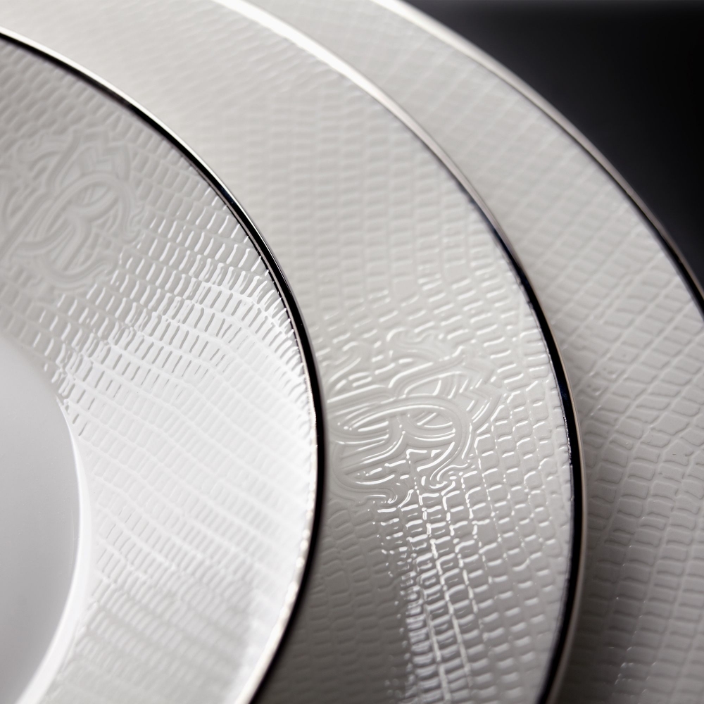 Roberto Cavalli Lizzard Platin Set of 6 dessert plates diam. 21,5 cm