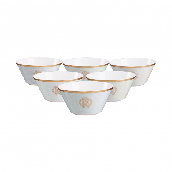 Roberto Cavalli Lizzard Sunrise set of 6 fruit salad bowls