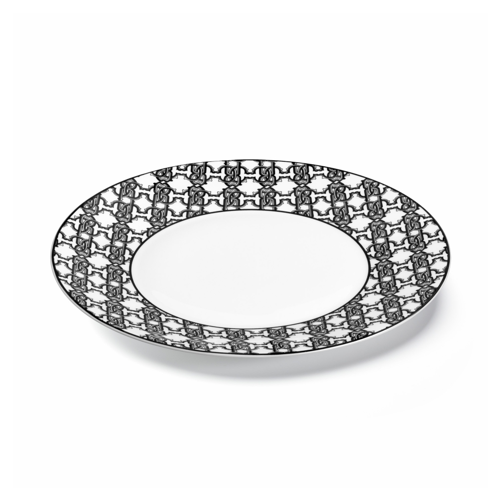 Roberto Cavalli Monogram Black Set of 6 dinner plates diam. 27,5 cm