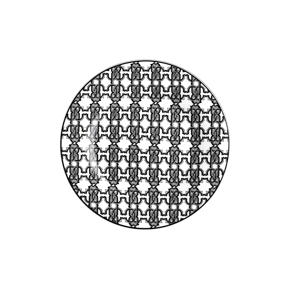 Roberto Cavalli  6 piatti frutta Monogram Black diam. 21,5 cm