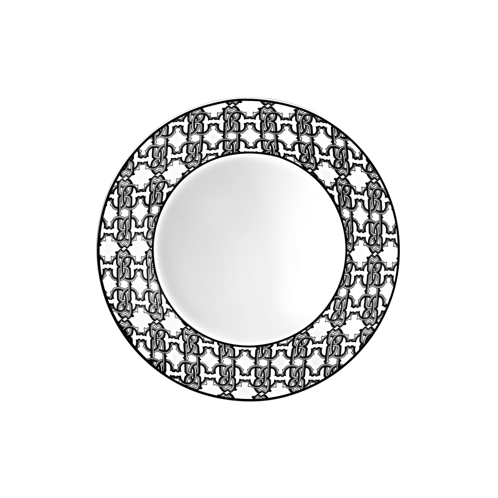 Roberto Cavalli Monogram Black set of 2 soup plates diam. 22 cm