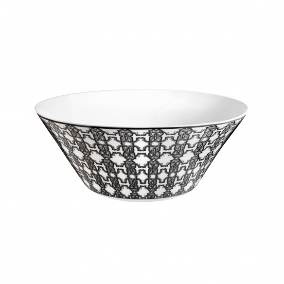 Roberto Cavalli Monogram Black Salad Bowl