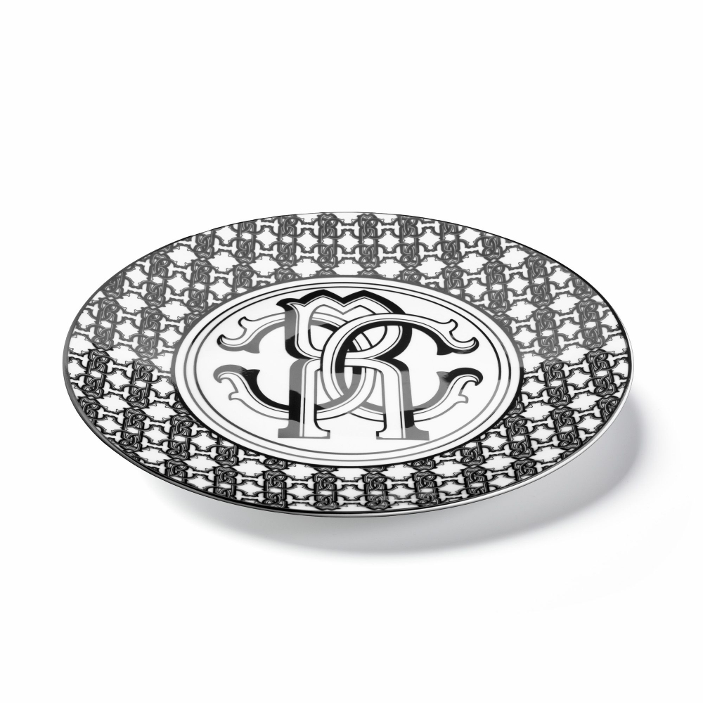 Roberto Cavalli Sottopiatto Monogram Black diam. 32 cm