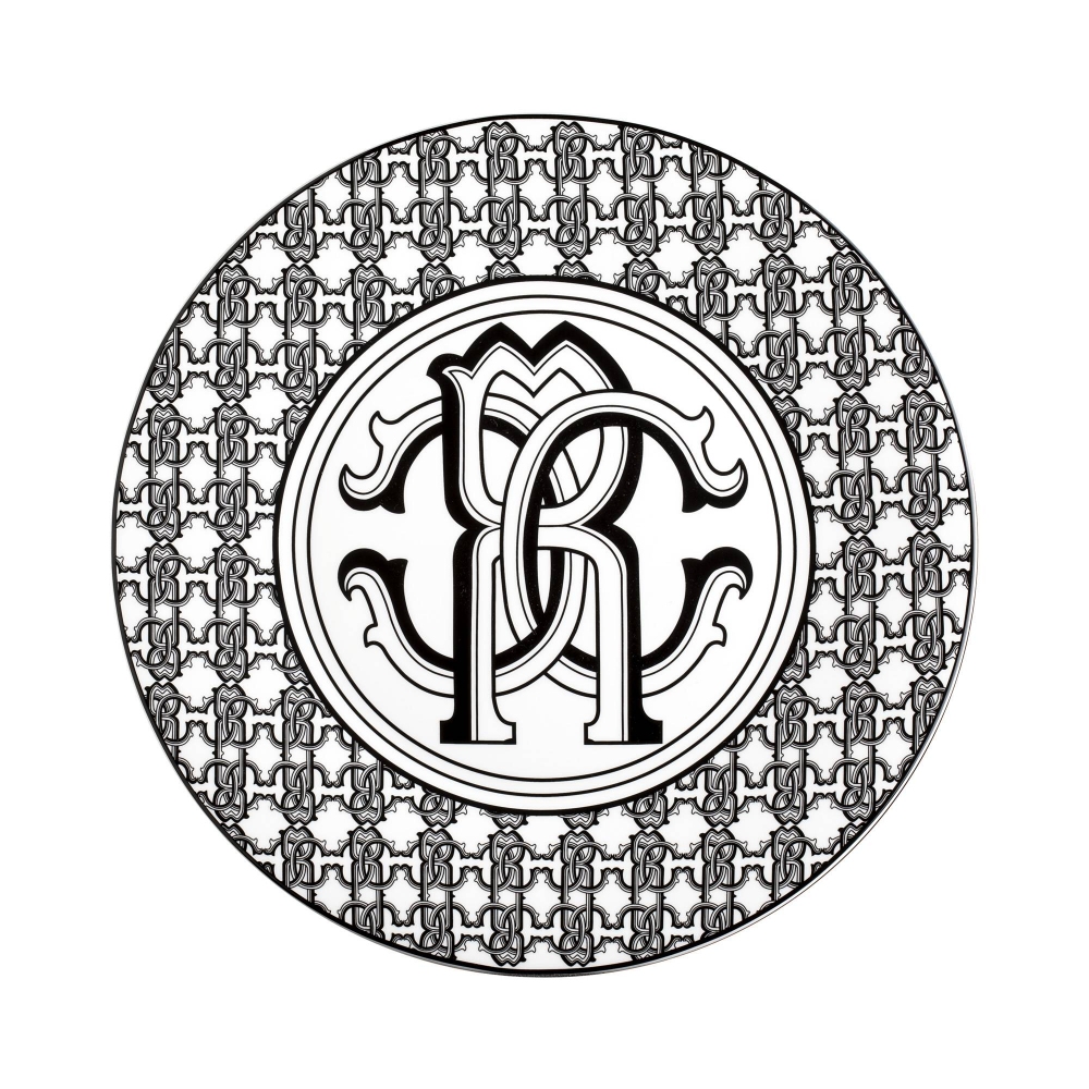 Roberto Cavalli Sottopiatto Monogram Black diam. 32 cm