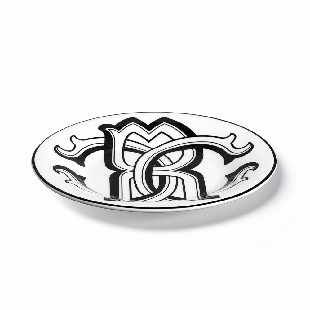 Roberto Cavalli  6 piatti per pane Monogram Black diam. 15,5 cm