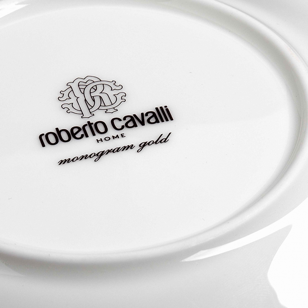 Roberto Cavalli  6 piatti frutta Monogram Gold diam. 21,5 cm