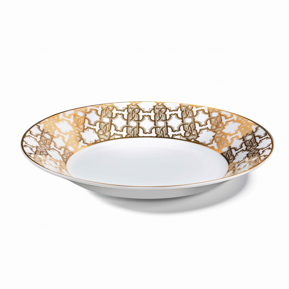 Roberto Cavalli  6 piatti fondi Monogram Gold diam. 22 cm