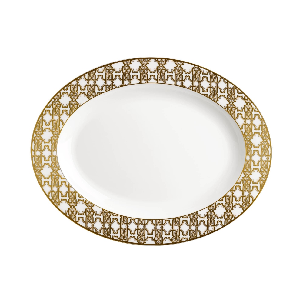 Roberto Cavalli Monogram Gold Oval...