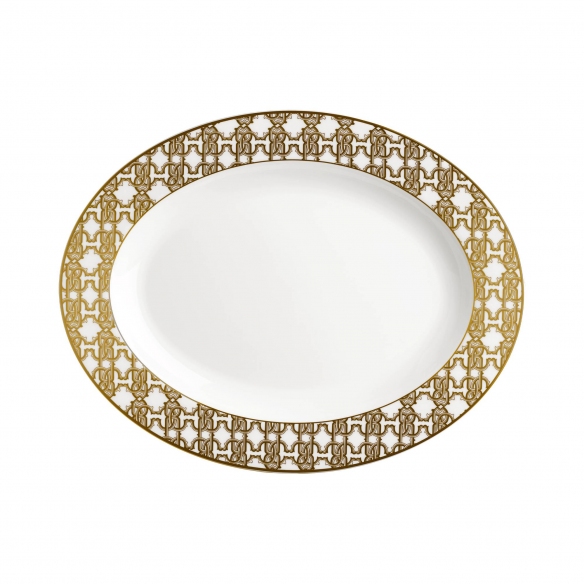 Roberto Cavalli Piatto ovale Monogram Gold diam. 36 cm