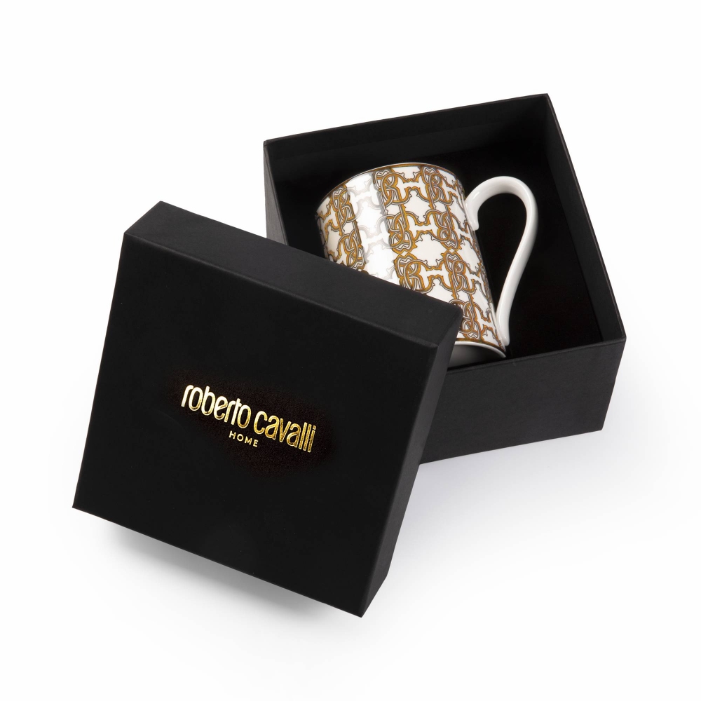 Roberto Cavalli Monogram Gold Mug 37 cl