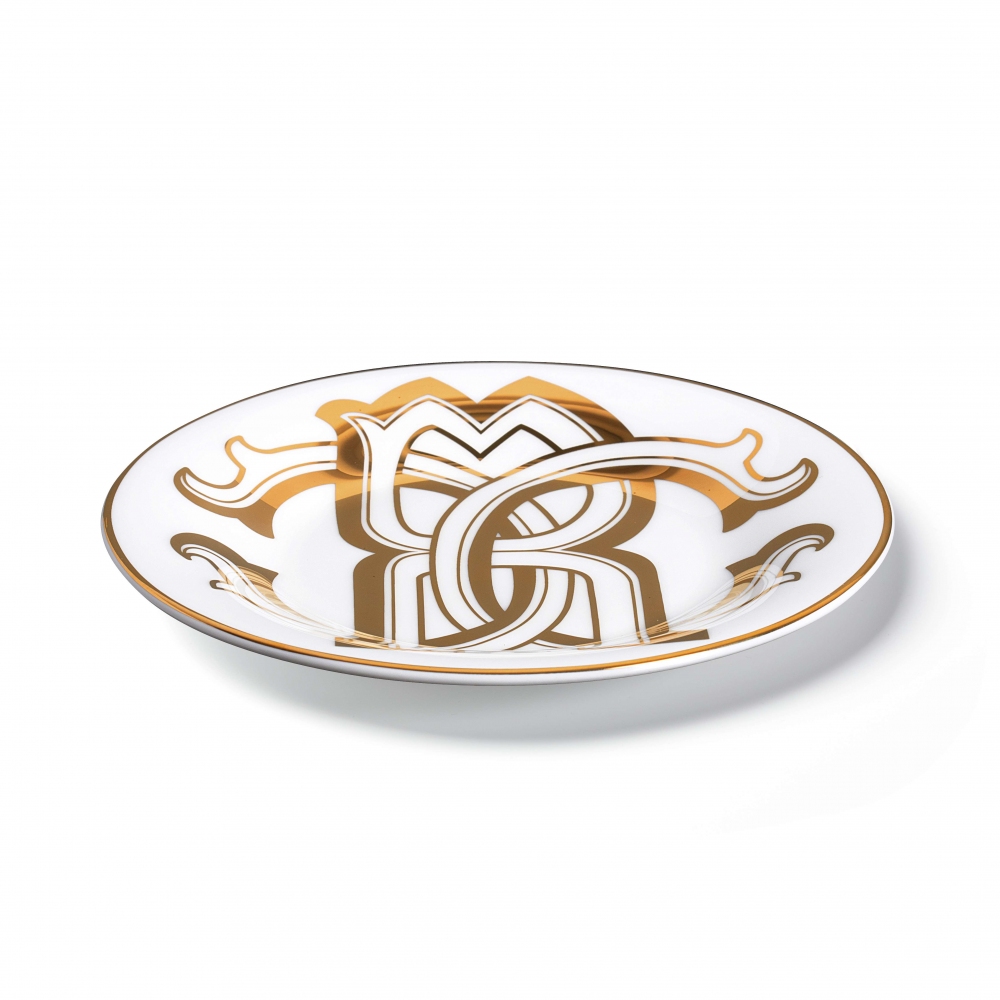 Roberto Cavalli  2 piatti per pane Monogram Gold diam. 15,5 cm - Luxury box