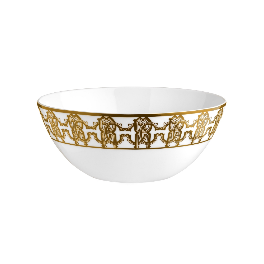 Roberto Cavalli Monogram Gold set of 6 soup bowls
