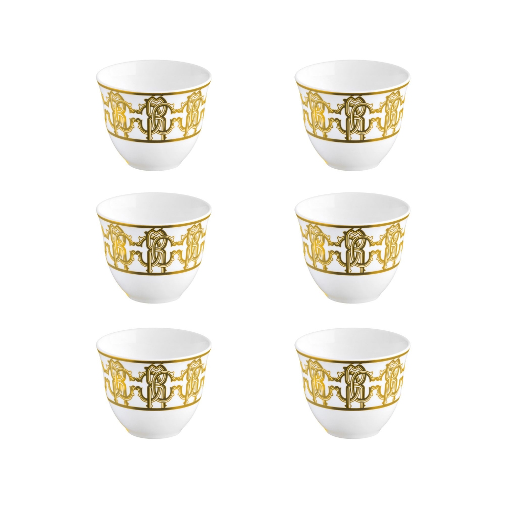 Roberto Cavalli  6 tazze arabe Monogram Gold