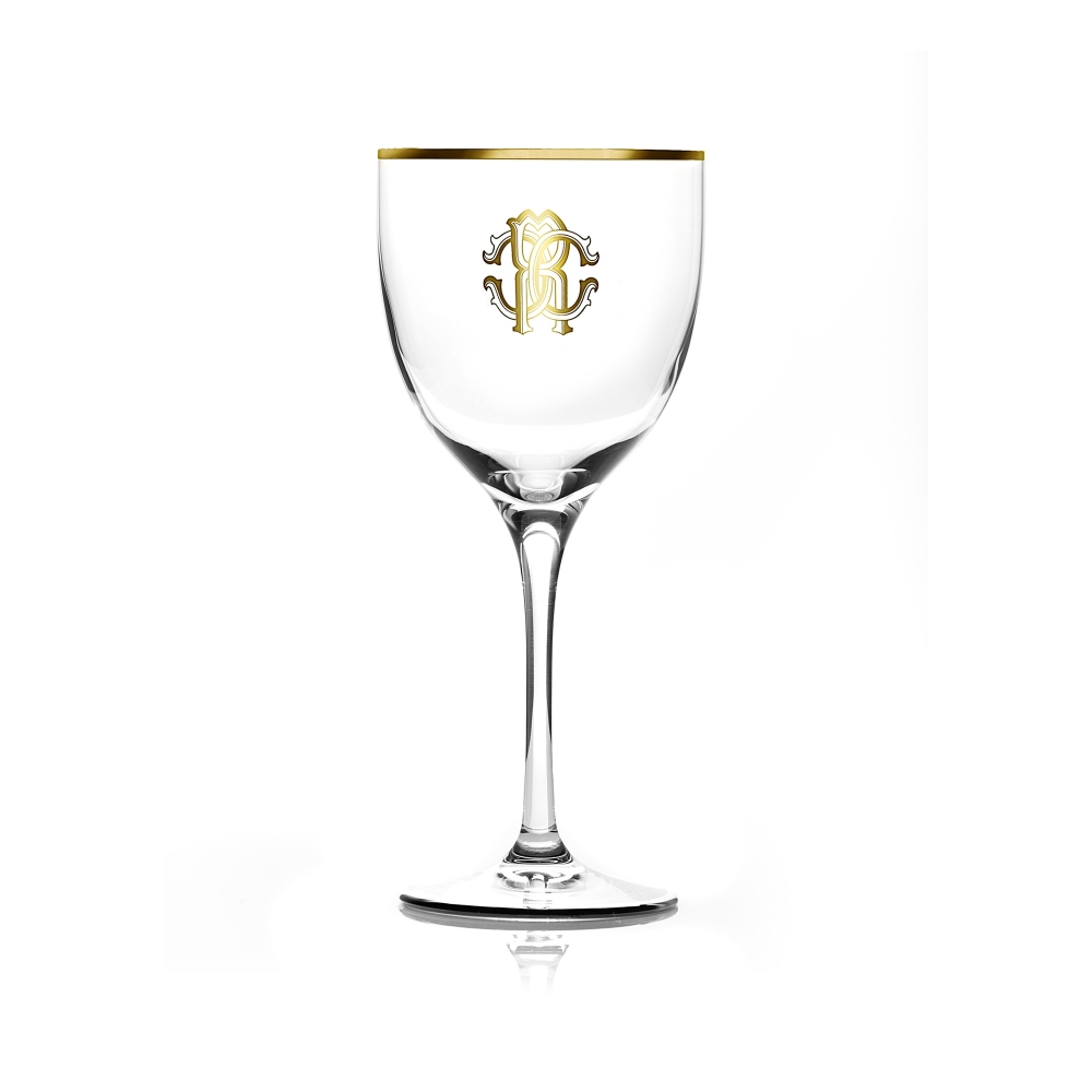 Roberto Cavalli Monogram Gold set of 6 water goblets