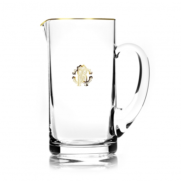 Roberto Cavalli Monogram Gold crystal pitcher