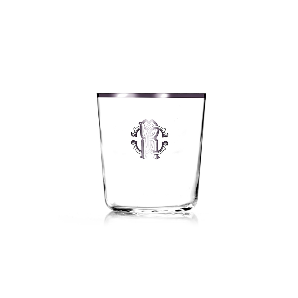 Roberto Cavalli Monogram Platin set of 6 old-fashioned glasses