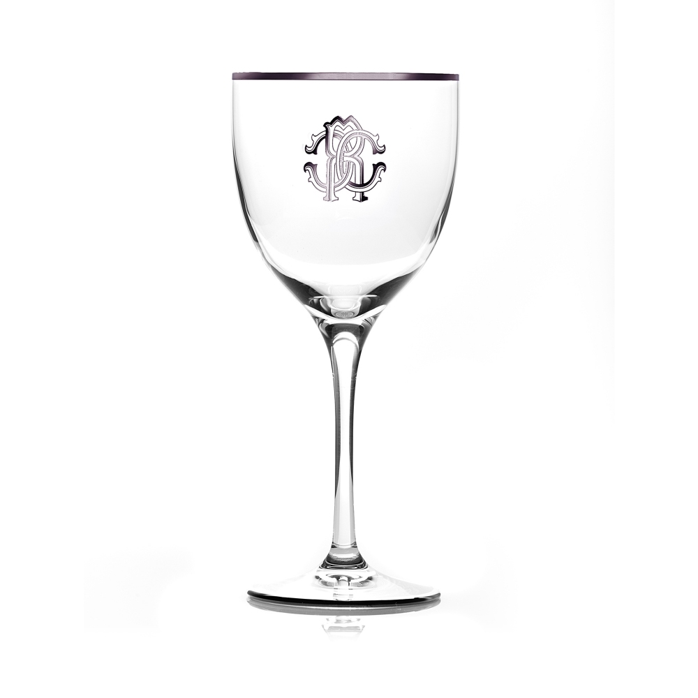 Roberto Cavalli Monogram Platin set of 6 wine goblets