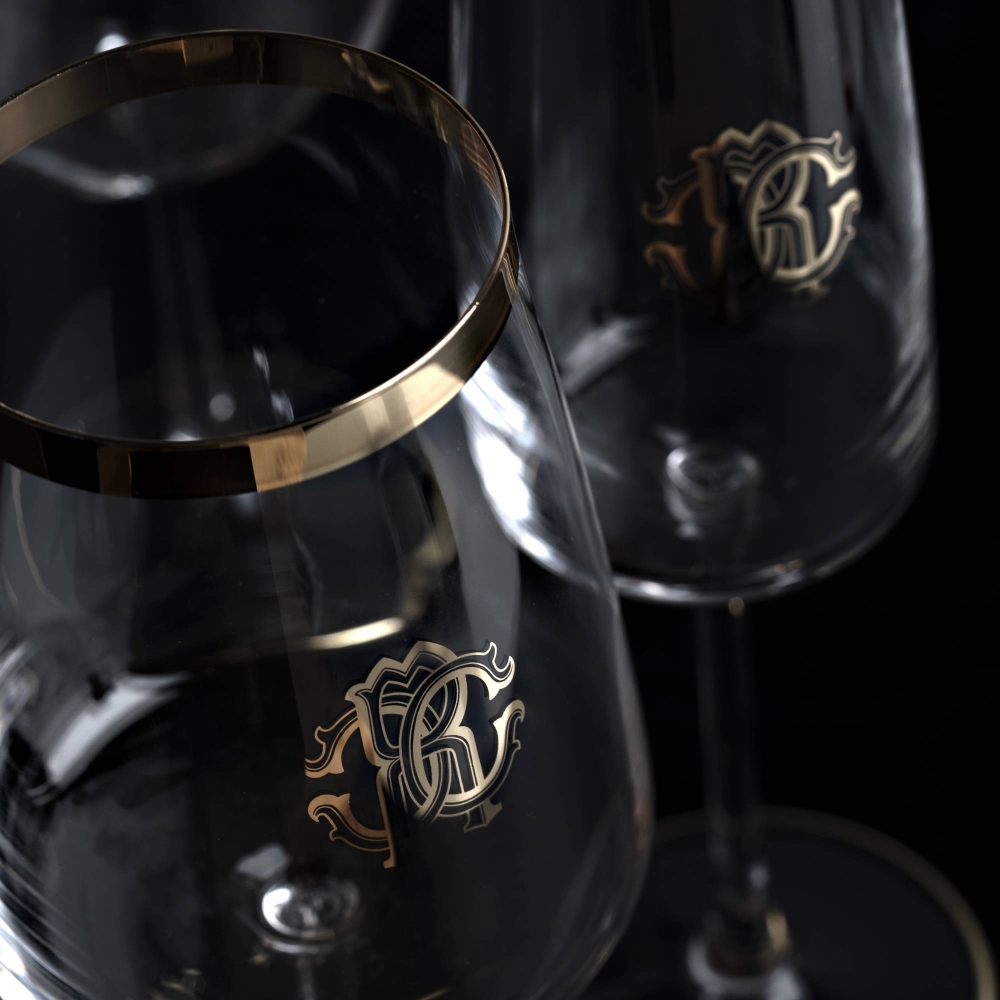 Roberto Cavalli  2 calici vino New Monogram Gold