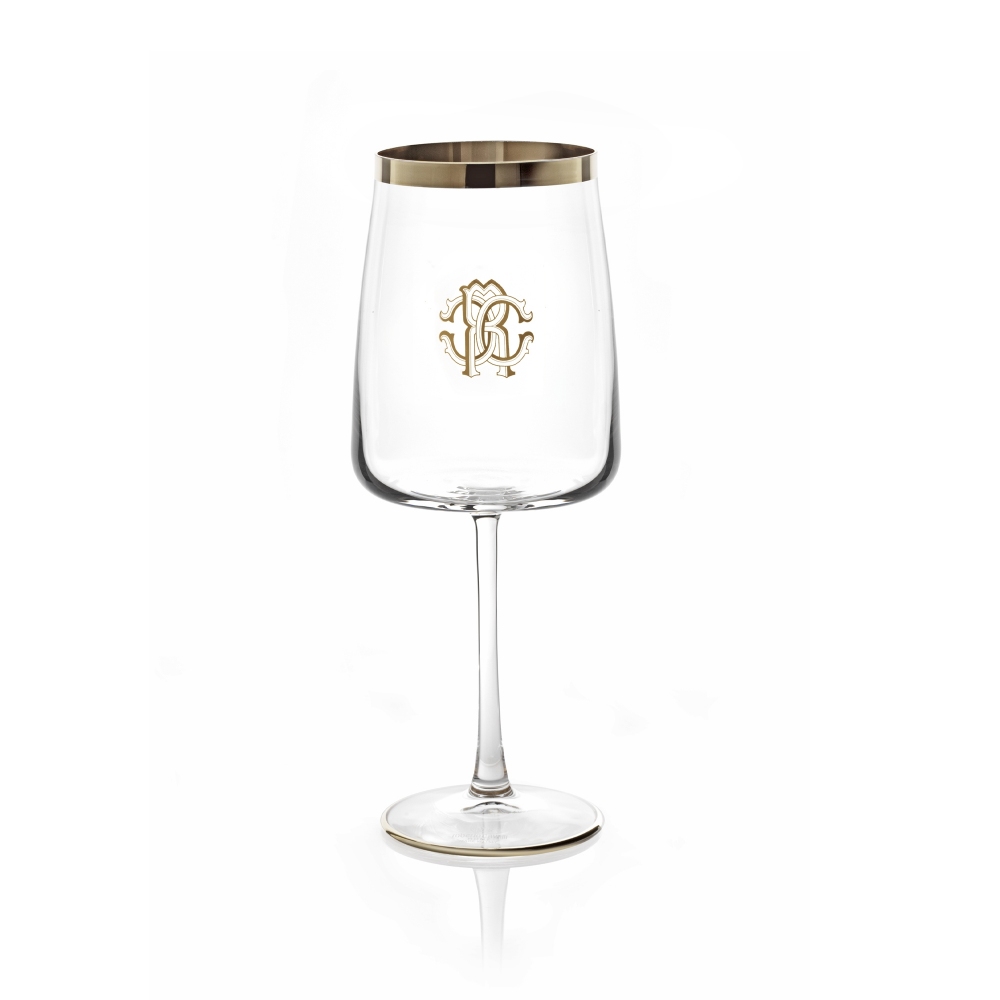 Roberto Cavalli New Monogram Platin Set of 2 water Goblets