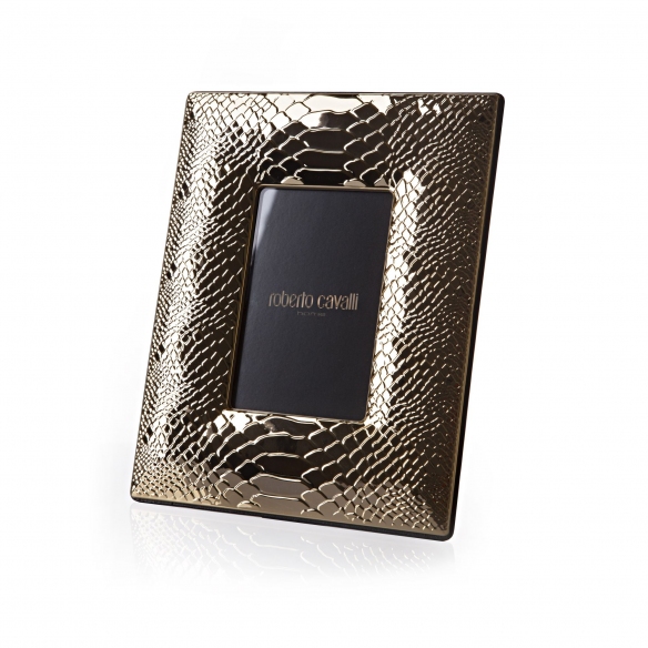 Roberto Cavalli Cornice rettangolare grande Python Gold 13x18 cm